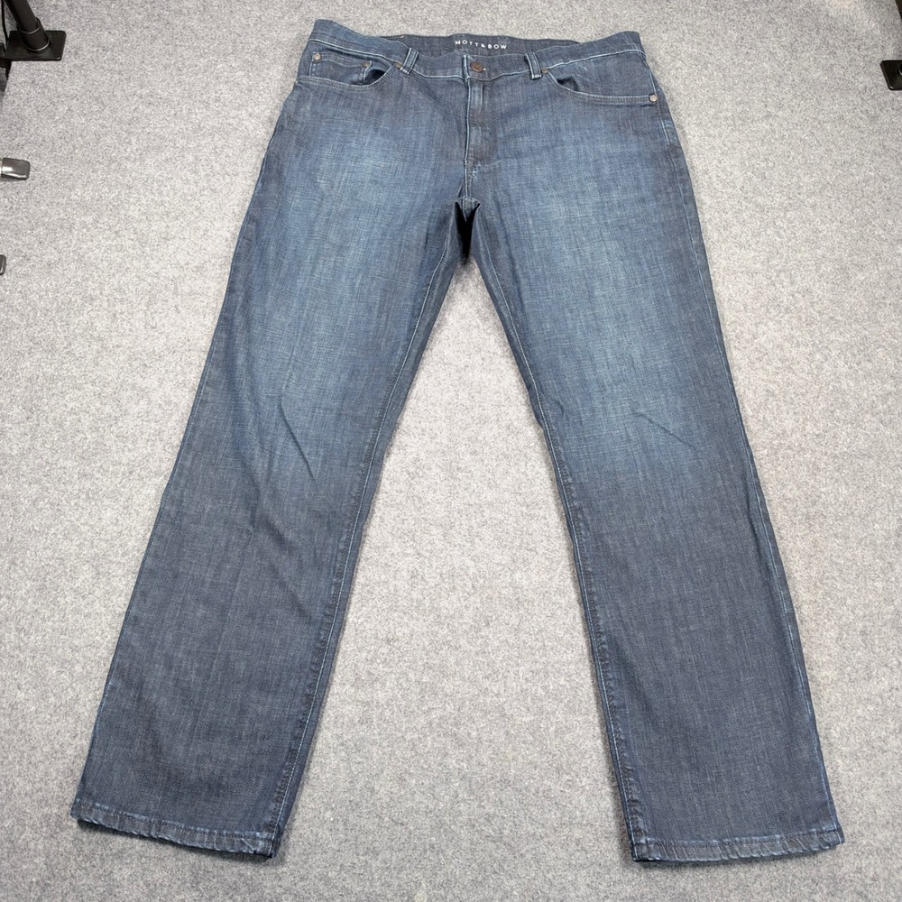 Mott & Bow Mens Straight Leg Dark Indigo Stretch Denim Jeans W35 L30
